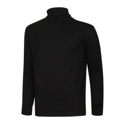 남성 기모 스판 목폴라 티셔츠 MB-TSK-Q017-블랙