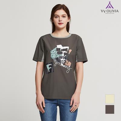 [비비올리비아] 캐쥬얼 일자핏 티셔츠_VVCASVM5111