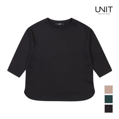 [UNIT] 여성 라운드 7부 티셔츠_UFF1-DCN143N