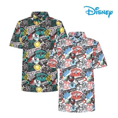 디즈니골프 남성 패턴 카라 티셔츠 DK2MTS035