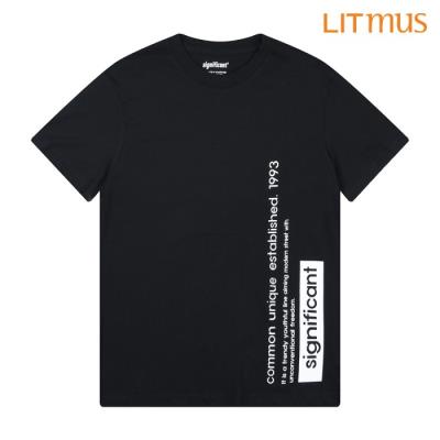 [리트머스] 공용 세로워딩 티셔츠 블랙_LK7TU434076