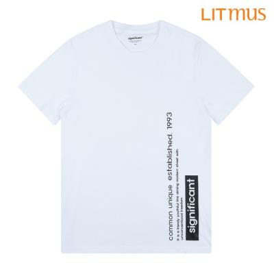 [리트머스] 공용 세로워딩 티셔츠 화이트_LK7TU434002